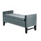 Homeroots 20" Slate Blue Upholstered Velvet Bench with Shoe Storage 530658 - alternate 3