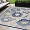Homeroots 5' X 8' Blue And Gray Floral Indoor Outdoor Area Rug 546839 - alternate 4
