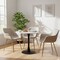 Leisuremod Markley Modern Leather Dining Arm Chair With Gold Metal Legs Light Grey, 4PK ECG26LGR4 - alternate 1