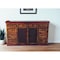 Homeroots 72in Brown And Red Distressed Solid Wood Carved Scrollwork Ten Drawer Buffet Table with Two Doors 488470 - alternate 5