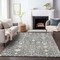 Homeroots 8' X 10' Charcoal Ivory And Green Oriental Washable Indoor Outdoor Area Rug 598031 - alternate 5