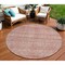 Homeroots 8' Rust And Coral Round Oriental Washable Indoor Outdoor Area Rug 616348 - alternate 1