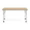 Flash Furniture Commercial Adjustable Height Rectangular Activity Table - Locking Casters-LT NAT XU-A2460-REC-LTNAT-T-A-CAS-GG - alternate 4