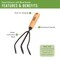 Ames Hand Cultivator, Steel Head, Hardwood Handle, Hang-up Hole 2446300 - alternate 3
