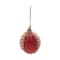 Homeroots Set of Four Red And Natural Woven Bamboo Ball Ornaments, 4PK 633365 - alternate 1