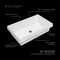 Whitehaus Collection 24 in Rectangular Semi-Recessed Basin with Center Drain Location B-AGS60 - alternate 2