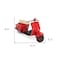 Homeroots 9" Red and Black Metal Hand Painted 1959 Red Scooter Model Motorcycle 489434 - alternate 5