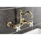 Kingston Brass Two-Handle Wall Mount Bridge Kitchen Faucet, Polished Brass KS1262PX - alternate 2