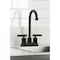 Kingston Brass Double-Handle 4" Centerset Bar Faucet with Knurled Handle, Matte Black KB5490KNL - alternate 3