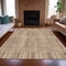 Homeroots 3' X 5' Terra Cotta And Beige Striped Washable Indoor Outdoor Area Rug 631575 - alternate 5