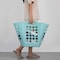 Basicwise Flexible Plastic Laundry Basket - Square Storage Hamper with Side Handles for Easy Carrying QI003857.L.GN - alternate 3