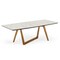Homeroots 91" White And Brown Stone Trestle Base Dining Table 486041 - alternate 1