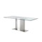 Homeroots 71" Clear And Silver Glass And Metal Pedestal Base Dining Table 555184 - alternate 1