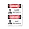 Signmission OSHA Danger Sign, Hard Hat Area Bilingual, 18in X 12in Rigid Plastic, OS-DS-P-1218-VG-1292 OS-DS-P-1218-VG-1292 - alternate 1