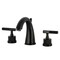 Kingston Brass Widespread Bathroom Faucet with Knurled Handle and Brass Pop-Up, Matte Black KS2960KNL - alternate 1