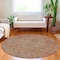 Homeroots 8' Copper And Ivory Round Geometric Washable Indoor Outdoor Area Rug 614067 - alternate 4