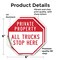 Signmission Private Property All Trucks Stop He, 6 inch X 6 inch, Vinyl Decal, 2PK OC-D-2PACK-6-150 - alternate 2