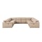 Homeroots Beige Leather Power Reclining U Shaped Eight Piece Corner Sectional 643953 - alternate 5
