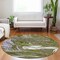 Homeroots 8' Olive Green Purple And Beige Round Abstract Washable Indoor Outdoor Area Rug 602649 - alternate 4