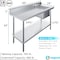 Amgood 60 in. x 24 in. Stainless Steel Work Table with Built-in Right Prep Sink and Faucet WTWTPS-2460-R-F-Z - alternate 3