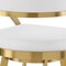 Homeroots 30" White and Gold Faux Leather and Stainless Steel Low Back Bar Height Swivel Bar Chair 569175 - alternate 4