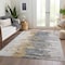 Homeroots 8' X 10' Ivory Charcoal And Silver Abstract Washable Indoor Outdoor Area Rug 582395 - alternate 4