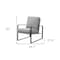Homeroots 35" Light Gray and Black Velvet And Metal Lounge Chair 554180 - alternate 2