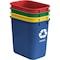 Acrimet Wastebasket Bin, 6.75 Gallon/ 27 Quart/ 24 Liter (Plastic) (Green and Blue), 2PK 574 - alternate 4