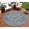 Homeroots 8' Blue Round Medallion Washable Indoor Outdoor Area Rug 608000 - alternate 1