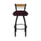 Holland Bar Stool Co Revelle 36in Swivel Extra Tall Bar Stool, Black Wrinkle Finish, Medium Back, Canter Bordeaux Seat 881 - alternate 5