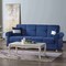 Homeroots 89" Blue Microfiber Convertible Futon Sleeper Sofa And Toss Pillows With Storage 607154 - alternate 6