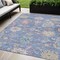 Homeroots 5' X 8' Blue Pink And Ivory Floral Washable Indoor Outdoor Area Rug 605308 - alternate 1