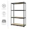 Space Solutions 1000 Riveted Steel Shelving 4-Shelf Unit, 12D x 30W x 48H, Black 22540 - alternate 6