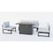 Leisuremod Chelsea 5-Pc Aluminum Sectional & Fire Pit Set, Weather-Resistant, 6-Person CSFBL-4LGR - alternate 1