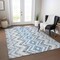 Homeroots 8' X 10' Navy Blue And Denim Blue Geometric Washable Indoor Outdoor Area Rug 581548 - alternate 5