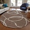 Homeroots 8' Brown And Beige Round Abstract Washable Indoor Outdoor Area Rug 597465 - alternate 3
