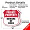 Signmission Private Property Shield Sign Beware Of D, 18 inch X 18 inch, Plastic Sign, 2PK SHI-P-2PACK-18-440 - alternate 2