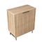 Homeroots 35" Oak Wood Textured Door Accent Cabinet With Two Doors 644523 - alternate 1