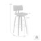 Armen Living Pico 30in Swivel Walnut Wood Bar Stool in Gray Faux Leather with Chrome LCPIBAWAGRY30 - alternate 5