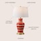 Jonathan Y Julian 29" Traditional Classic Ceramic Urn LED Table Lamp, Red/Beige JYL4026K - alternate 5