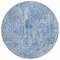 Homeroots 8' Navy Blue And Ivory Round Geometric Washable Indoor Outdoor Area Rug 594577 - alternate 4
