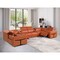Homeroots Camel Italian Leather Power Reclining U Shaped Eight Piece Corner Sectional With Console 634676 - alternate 3