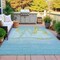 Homeroots 5' X 8' Teal Blue And Gold Nautical Washable Indoor Outdoor Area Rug 631042 - alternate 4