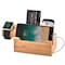 Trexonic 3 in 1 Bamboo Charging Station with Card Holder TRX-CS3U3A - alternate 1