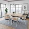 Leisuremod Ervilla Dining Arm Chair with Leather Seat and White Steel Base in Beige, 4PK ECW-20BL-L4 - alternate 5