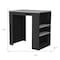 Homeroots 36in Gray and Black Faux Marble and Wood Kitchen Island With Storage 526161 - alternate 1