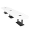 Skutchi Designs Racetrack Conference Table With Power, 48 in W, 192 in L, White HAR-RAC-48X192-DOU.BK-W960-EBLK - alternate 1