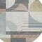 Homeroots 8' Rust Gray And Ivory Round Geometric Washable Indoor Outdoor Area Rug 617994 - alternate 4