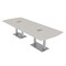 Skutchi Designs Arc Rectangle Meeting Room Table, 45 in W, 120 in L, Ivory HAR-AREC-48x120-DOU-K458-ESIL - alternate 1
