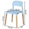 Fabulaxe Modern Plastic Dining Chair Open Back with Beech Wood Legs, Blue Set of 4 QI004222.BL.4 - alternate 4